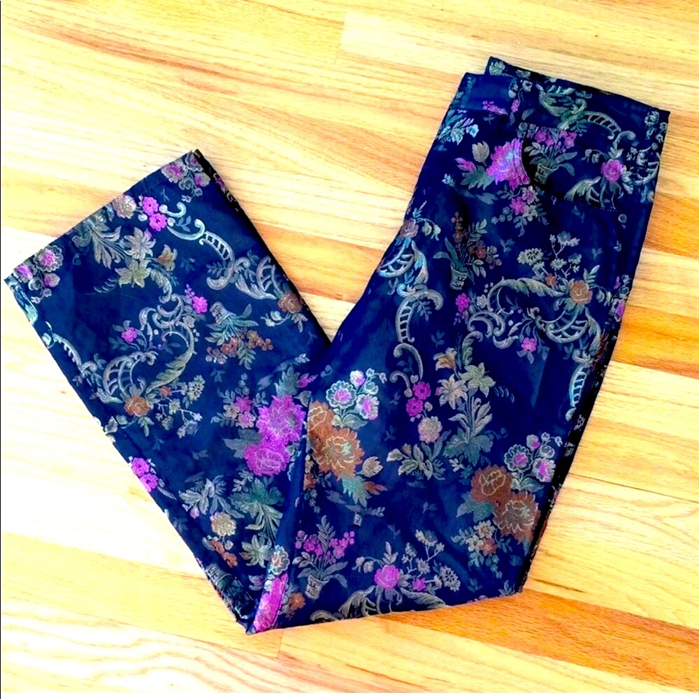 Free People Floral Brocade Pant Sz7/8